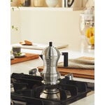 Alessi Pulcina espresso coffee maker, 6 cups, aluminium - black