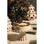 Alessi Delight cake stand, 22 cm, white - red - gold, decoration image