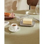 Alessi ES03 butter dish, steel - glass, decoration image