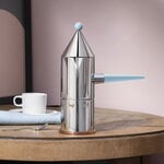 Alessi La conica manico lungo espresso coffee maker, steel - light blue