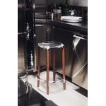 Alessi Poêle bar stool, brown beech - mirror polished steel