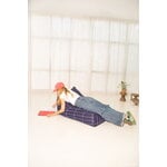 Nobodinoz Vibes Long beanbag, navy blue grid, view 7
