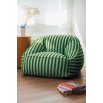 Nobodinoz Ziggy armchair beanbag, green blue stripes, view 3