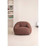 Nobodinoz Ziggy armchair beanbag, red teal green stripes, view 6