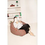 Nobodinoz Ziggy armchair beanbag, red teal green stripes, view 2