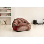 Nobodinoz Ziggy armchair beanbag, red teal green stripes, view 7