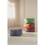 Nobodinoz Otto ottoman beanbag, 55 x 55 cm, red teal green stripes, view 7