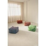 Nobodinoz Otto ottoman beanbag, 55 x 55 cm, red teal green stripes, view 2