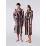 Missoni Home Giacomo chevron cotton terry hooded bathrobe, 165 green multicolour, decoration image