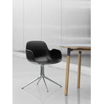 Normann Copenhagen Form Swivel 4L armchair, aluminium - black leather Ultra