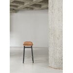 Normann Copenhagen Form bar stool, 65 cm, black oak - brandy leather Ultra