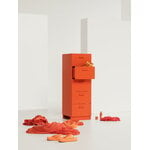 String Furniture Relief chest of drawers with legs, tall, orange