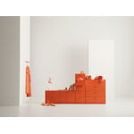 String Furniture Relief chest of drawers with legs, tall, orange