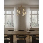 Nuura Lampada a sospensione Asteea 9, ottone satinato - vetro chiaro a onda, immagine decorativa