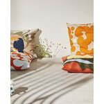Marimekko Leikko cushion cover, 50 x 50 cm, orange - light blue