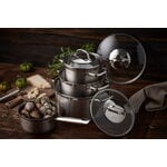 Rösle Elegance cookware set, 4 pots with 3 lids, steel