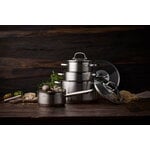 Rösle Elegance cookware set, 4 pots with 3 lids, steel