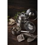 Rösle Elegance cookware set, 4 pots with 3 lids, steel