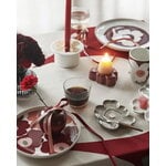 Marimekko Oiva - Unikko plate, 25 cm, white - dark cherry - brown