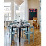HAY Annex table round, 120 cm, black lacquered oak - dark grey linoleum, decoration image