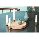 applicata Luna candleholder, oak - brass, decoration image