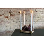 applicata Luna candleholder, oak - brass, decoration image