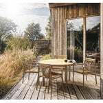 FDB Møbler M27 Sammen round garden table, 120 cm, oiled teak, decoration image