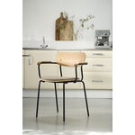 FDB Møbler J183 Holmen chair with armrests, oak veneer - Grain Taupe, decoration image