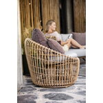 Cane-line Fauteuil rond Nest, naturel - gris clair