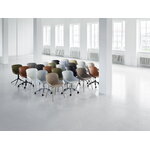 Normann Copenhagen Hyg chair with 5 wheels, swivel, black - black leather Ultra