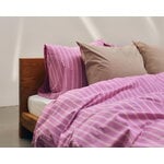 Tekla Housse de couette simple, 150 x 210 cm, rayures rose mauve, image décorative
