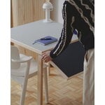 Artek Aalto foldable table DL81C, birch -vapour/smokey blue linoleum, decoration image