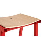 HAY Tabouret de bar Taburete 8, modèle haut, 75 cm, rouge signal - chêne laqué