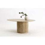 Asplund Palais Ovale coffee table, white stained oak