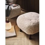 &Tradition Little Petra lounge chair and pouf, Moonlight sheepskin - walnut