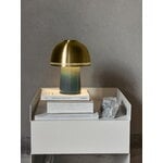 &Tradition Raku SH8 portable table lamp, blue green - brass