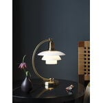 Louis Poulsen PH 2/2 Luna table lamp, brass - shiny opal
