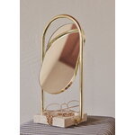 AYTM Angui table mirror, travertine - gold