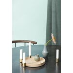 applicata Luna candleholder, oak - brass, decoration image