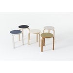 Artek Aalto stool 60, black linoleum - birch