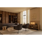 Audo Copenhagen Harbour lounge chair, swivel, polished aluminium - Logan Haze dark brown, decoration image