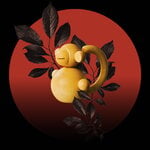 Aarikka Chinese Zodiac Monkey wooden sculpture, yellow, view 2
