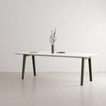 TIPTOE New Modern pöytä 220 x 95 cm, valk. laminaatti - tummanvihreä