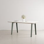 TIPTOE New Modern table 160 x 95 cm, white laminate - eucalyptus grey