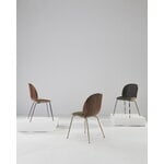GUBI Beetle chair, black chrome - oak - grey leather Soft