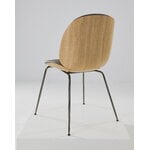 GUBI Beetle chair, black chrome - oak - grey leather Soft