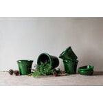 Bergs Potter Københavner pot de fleurs avec soucoupe, émeraude émaillée, image décorative