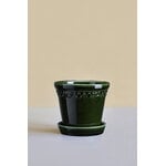 Bergs Potter Københavner pot de fleurs avec soucoupe, émeraude émaillée, image décorative