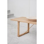 Fredericia BM67 coffee table, soaped oak - brass