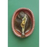HAY Plat ovale Barro, L, terracotta naturelle avec rayures